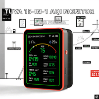 Moniteur de qualité de l'air Tuya Wifi 15-en-1 pour AQI PM2.5 PM10 PM0.3 PM1 CO2 TVOC CO Température Humidité Affichage
