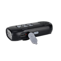 Lampe de poche LED rechargeable de type C à manivelle portable 3 en 1 avec alarme SOS Radio AM et FM et chargeur de téléphone pour outil de survie