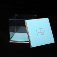 Boîtes à gâteaux rectangulaires transparentes en PET avec matériaux recyclés pour mariage, anniversaire, fête