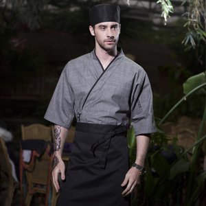 UNITÉ DE CONTRÔLE Unisexe Demi Manches Kimono Style <span class=keywords><strong>Japonais</strong></span> Chef <span class=keywords><strong>Uniforme</strong></span> - Product Image 4