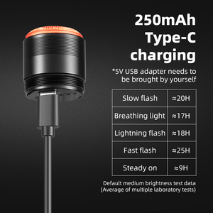 Luz Trasera para Bicicleta Recargable <span class=keywords><strong>ROCKBROS</strong></span>, Sensor de Frenado Inteligente, Luz Trasera COB con Luz de Frenado LED, Resistente al Agua, Alimentada por Batería - Product Image 6