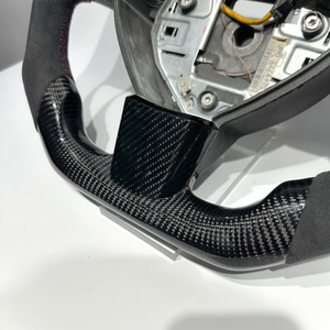 Alcantara พวงมาลัยสปอร์ตสำหรับ <span class=keywords><strong>Opel</strong></span> Astra H V x R ชิ้นส่วนรถสปอร์ตสีดำคาร์บอนไฟเบอร์ออกแบบได้ตามต้องการ - Product Image 3