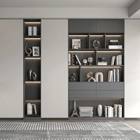 Meubles de présentation de librairie en bois de style luxueux, étagère en bois, support pour la décoration intérieure de bibliothèque