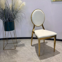 Chaise de banquet empilable de luxe moderne en acier inoxydable doré, résistante à l'eau, pour la maison et les événements hôteliers