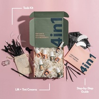 Kit de rehaussement de cils et de lamination de sourcils coréen de qualité professionnelle à base de cystéamine, kit 4-en-1 de rehaussement de cils et de sourcils + teinture, kit de luxe personnalisé OEM