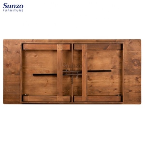 Bàn Trang Trại Gấp Gọn Bằng Gỗ Thông Trơn Mộc Mạc Kiểu Cổ - Product Image 3