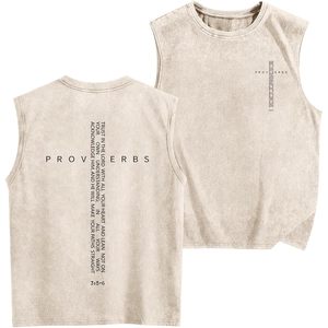 FOXA Tank <b>Top</b> Men Vintage Bible Verse <b>Cross</b> Graphic Sleeveless Muscle Shirt Breathable Cotton Workout <b>Top</b> - Product Image 1