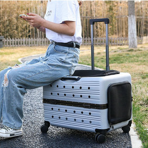 Valise de transport pour animaux de compagnie (<span class=keywords><strong>chien</strong></span> et chat) en PVC, couleur unie, grande capacité, portable, entièrement transparente, pour <span class=keywords><strong>avion</strong></span>, 7 kg - Product Image 6