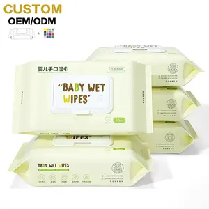 Free Sample Natural Safest Hot Sale Baby Care Cheap 80PCS/Bag Comfort Cloth Baby Wipes