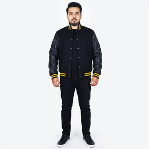 Collège Logo personnalisé en cuir manches contrastées Bomber Baseball Patch Letterman CollegeBaseballjacket pour hommes - Product Image 1