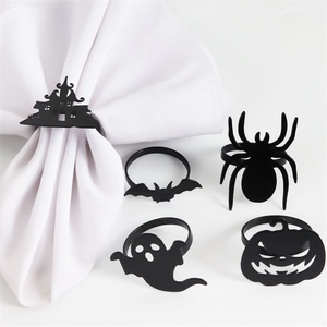 Anillos de Servilleta Metálicos de Murciélagos, Fantasmas y Calabazas de Halloween al por Mayor para Decoración de Mesas en Restaurantes, Fiestas y Eventos - Product Image 6