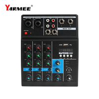 Console de mixage audio portable 4 canaux, mixage sonore, lecture sur ordinateur, mixeur audio 48V Phantom OM03
