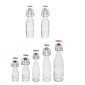 Offre Spéciale – Bouteille en Verre Premium Multi-Tailles (250ml, 500ml, 750ml, 1000ml) pour Eau et Jus, Forme Carrée ou Ronde, avec <span class=keywords><strong>Bouchon</strong></span> Clip Lock à Ouverture Facile - Product Image 6