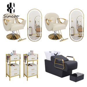 Chaise de salon pas chère, base en alliage de titane doré, dossier en fibre de verre, couleur et logo personnalisables pour salon de coiffure - Product Image 4