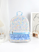 Mochila Escolar Princesa con Diseño Floral y Lazo, Impermeable, Mediana, para Mujer