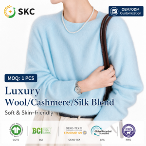 Cardigan Senza Maniche da Donna OEM/ODM <span class=keywords><strong>SKC</strong></span>, Ecologico, Classico, in Lana/Cashmere/Seta, Tinta Unita, con Collo Alto e Fodera in Lana - Product Image 1