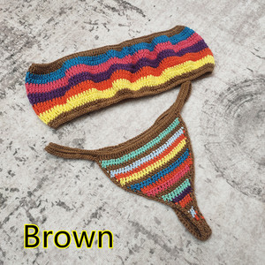 STOCK 3 색 반도 튜브 탑 크로 셰 끈 비키니 건방진 마이크로 수영복 - Product Image 5