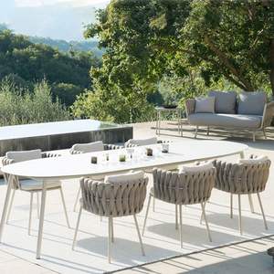 Ensemble de meubles de jardin <span class=keywords><strong>en</strong></span> corde tressée pour patio intérieur, balcon extérieur, prix abordable - Product Image 2