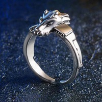 Nouvelles bagues unisexes pour couple, style punk cool et tendance, personnalisées, en alliage électroplaqué, Digimon Dragon Sword Garurumon Anime