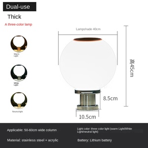 Lámpara de columna impermeable para jardín al aire libre, lámpara de columna de valla de Villa de linterna, puerta de paisaje de patio de bola acrílica, lámpara de columna de puerta - Product Image 6