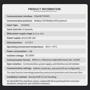 Carte MOSFET <span class=keywords><strong>Ethernet</strong></span> Modbus TCP 8 sorties avec commutateur RS485 Module PLC de commutateur de sortie à distance - Product Image 4