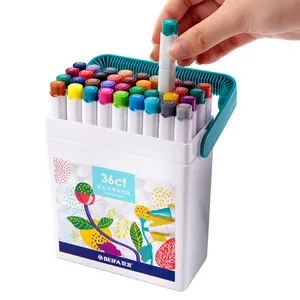 BEIFA Promotional Discount Stock 24 36 Color Art Markers Supplier Dual Tip Artist Pens Art Markers Pen