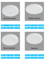 Plafonnier LED moderne 110V 220V 12W & 18W, abat-jour blanc industriel, éclairage intelligent avec capteur PIR, détecteur de mouvement, plafonniers LED