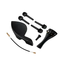 1 Set Plastic Violin Accessories Including Tailpiece Chinrest Endpin Tail Gut 4 Tuning Pegs for 4/4 3/4 1/2 1/4 1/8 Violin