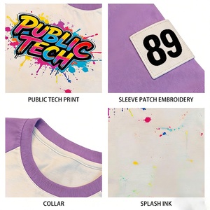 ผู้ผลิต ODM ระดับไฮเอนด์ เสื้อยืดผู้ชายสั่งทำพิเศษสีสันหรูหรา ลายกราฟฟิตี ปักลาย ปักลายปะติด ลายวาดมือ - Product Image 2