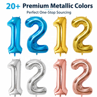 Ballon géant en feuille d'aluminium de 32 pouces, chiffres uniques de 0 à 9, pour la Saint-Valentin, Pâques, Noël, Halloween, mariage, anniversaire