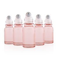 Nouveau, bouteille de parfum de luxe à enfiler, 5ml ou 10ml, contenant rose clair, pour l'été, en acier inoxydable,