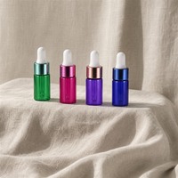 Botol Minyak Jenggot dengan Pipet, Botol Kaca Berwarna Mini Kosong untuk Kemasan Kosmetik, Grosir, Supplier OEM ODM, Partai Besar