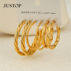 Aros de moda OEM/OEM, impermeables, de acero inoxidable, chapados en oro, hipoalergénicos, proveedor de joyería de moda, pendientes de moda para mujer - Product Image 3