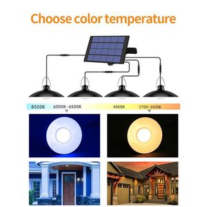 Lámpara Colgante Solar Moderna de 20 LED con 4 Cabezas, Cable de 3 Metros, Impermeable, <span class=keywords><strong>para</strong></span> Interiores y Exteriores, Decoración <span class=keywords><strong>para</strong></span> Porche, Jardín o <span class=keywords><strong>Cobertizo</strong></span> - Product Image 4