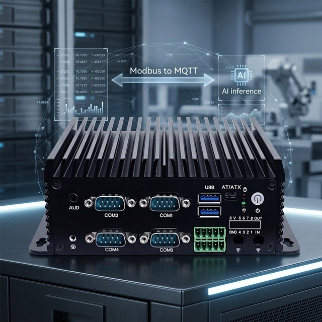 Fanless AI Edge Mini PC Intel N100 I3-i8 12th Gen X86 Industrial Computer 24V Wide Voltage Micro Embedded Host 4V Wide Voltage