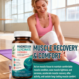 Tabletas Masticables de Glicinato de Magnesio al por Mayor, Complejo con Vitamina B6 de Alta Absorción <span class=keywords><strong>para</strong></span> <span class=keywords><strong>el</strong></span> Equilibrio del Estado de Ánimo, Bienestar Muscular y Nervioso - Product Image 6