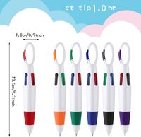 Stylo bille promotionnel 4-en-1 multicolore avec crochet, impression personnalisée du logo de la marque, stylo original pour événements professionnels