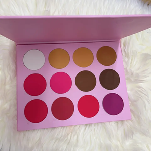 New Arrival Nhãn Hiệu Riêng Blusher Trang Điểm Pallet 12 Màu Sắc <span class=keywords><strong>Highlighter</strong></span> Blush Đường Viền Palette - Product Image 3