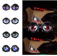 Lampu sorot LED 12V, lampu depan 3.0 inci mata iblis untuk mobil Aksesori lampu LED dengan kontrol Wifi