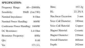 Woofer de venta directa de fábrica de 18 pulgadas con 99dB sensible 40-2000Hz para refuerzo de Audio de concierto - Product Image 4