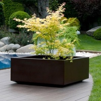 Ventes en gros de jardinières minimalistes en acier inoxydable et en aluminium, pots à fleurs en métal anti-rouille de 10 à 20 L pour la décoration de jardin extérieur