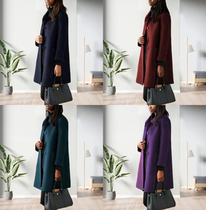 เสื้อคลุมคาร์ดิแกนแฟชั่นผู้หญิง แขนยาว สีพื้น ทรงเข้ารูป ขนาดกลาง สำหรับฤดูใบไม้ร่วงและฤดูหนาว - Product Image 2