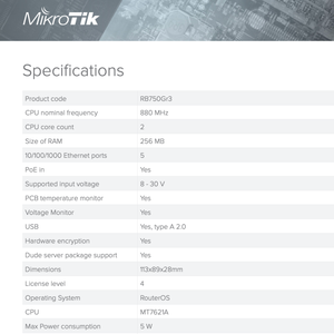 Router Gigabit Mini Mikrotik MikroTik a 5 Porte con ROS Soft Routing RB750Gr3 <span class=keywords><strong>Miglior</strong></span> Router 2025 - Product Image 2