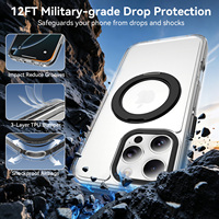 Étui de protection pour iPhone 16 Pro Max avec cadre métallique de qualité supérieure, support rotatif, coque de téléphone portable transparente antichoc personnalisée, vente en gros