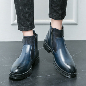 Bottes <span class=keywords><strong>Martin</strong></span> en cuir brillant à double boucle et fermeture éclair pour hommes, semelle épaisse, idéales pour les trajets quotidiens et un usage professionnel décontracté toute saison - Product Image 5