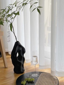 Promotion : Rideaux en <span class=keywords><strong>Organza</strong></span> 100% Polyester Respirant, <span class=keywords><strong>Blanc</strong></span> Doux, à Rayures Ondulées, Jacquard Teint en Fil, Poids Moyen - Product Image 6