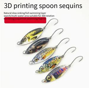Aotuo Leurre Métallique Coloré et Réaliste Imprimé en 3D (3g, 5g) avec Lame de Spoon Spinner pour la Pêche au Bar et au Culter en Ruisseau - Vente Chaude - Product Image 5
