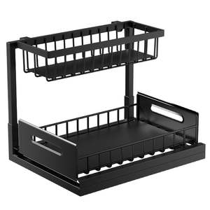 Étagère de rangement de cuisine à double niveau, murale, pour condiments, avec plateau d'égouttage, pour comptoir, évier ou armoire - Product Image 2