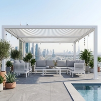Pergola bioclimatique en aluminium haut de gamme personnalisable, facile à assembler, durable, pour projets commerciaux, terrasse arrière-cour