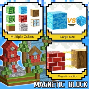 Bloques de construcción magnéticos, imán de bloques del mundo, juguete de juguete para construir, plástico magnético personalizado, juego de regalo de Navidad Minecraftly - Product Image 2